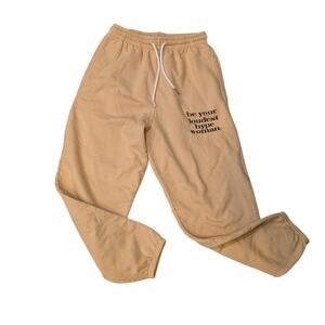 Viva La Bonita Tan "Be your loudest hype woman" Joggers Size S